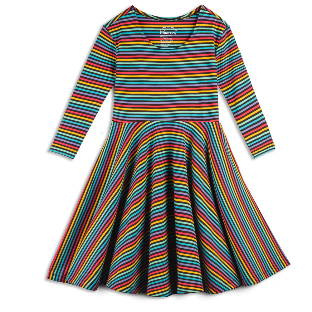 Mightly Girls Striped Dress size: 2-5T